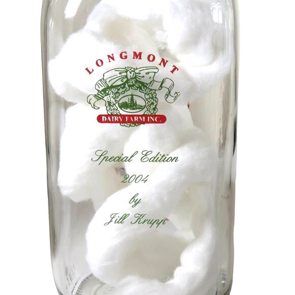 Eggnog Milk Bottle 2004 Christmas Collectible Longmont Colorado Farmhouse Décor - Picture 4 of 8